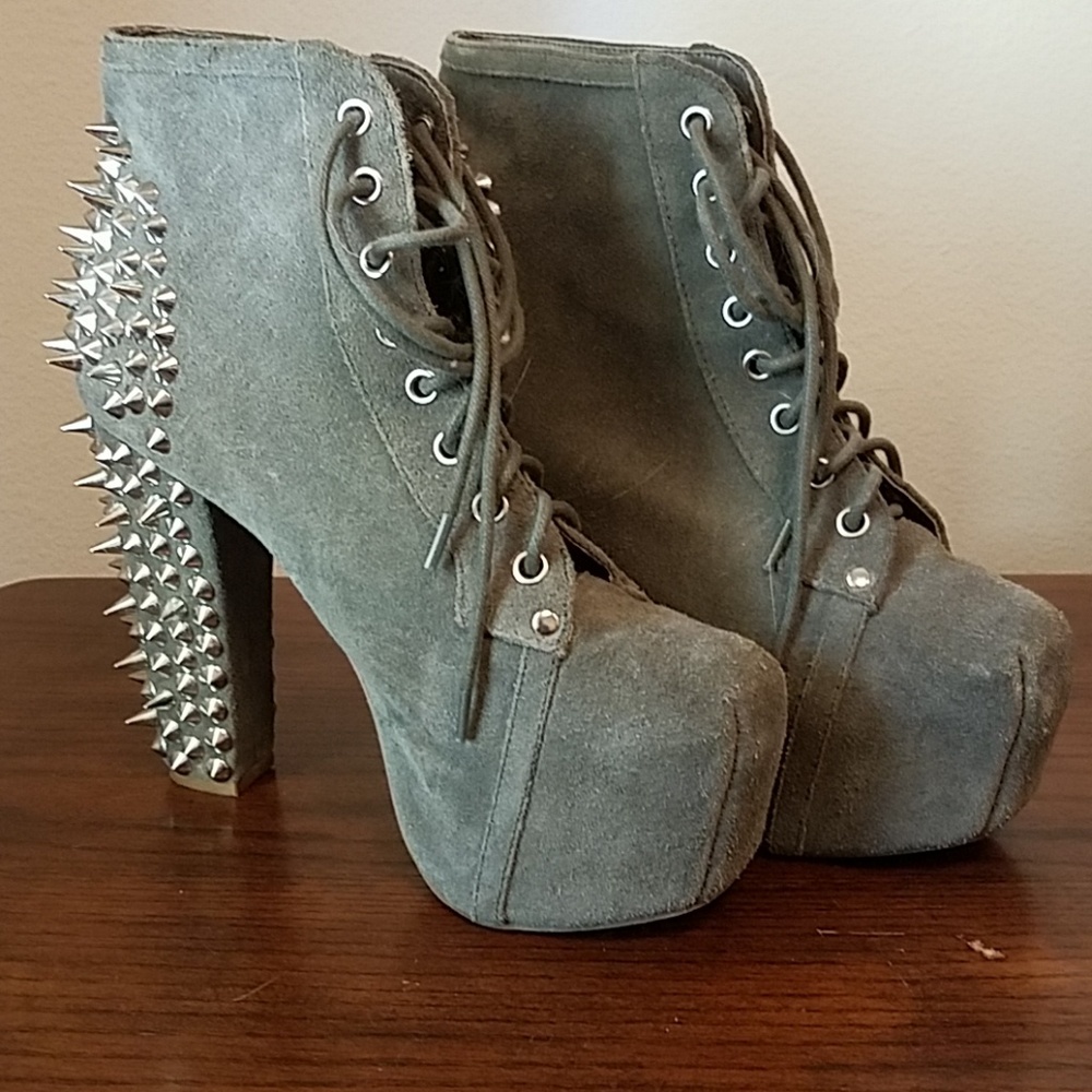 Jeffrey Campbell Spike Gray Litas 7.5